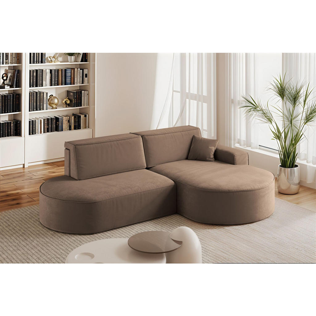 Thumbnail - Fun Möbel Ecksofa, Braun, Textil, Ottomane rechts, 278x179 cm, Wohnzimmer, Sofas & Couches, Wohnlandschaften, Ecksofas