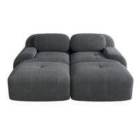 SOFA 208/178/70 cm in Grau aus Cord mit rutschfester Unterseite - Grau, Textil (178/70/208cm) - Flora Grace