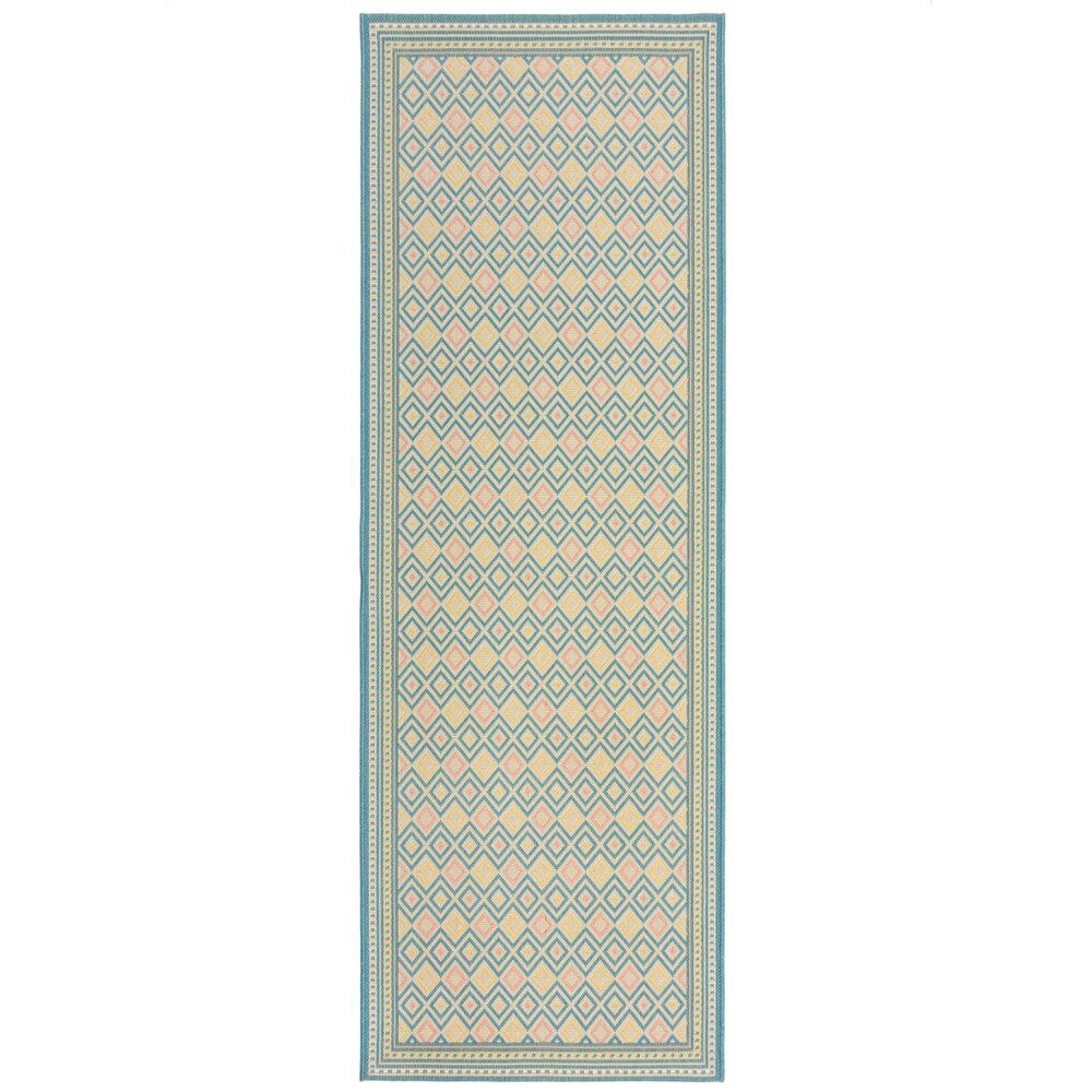 OUTDOOR-TEPPICH Pastell-Streifen, sommertauglich, eisfarben RAVENGLASS, Pastellfarben 80x230 cm - Pastellblau, Textil (80/230cm) - KADIMA DESIGN