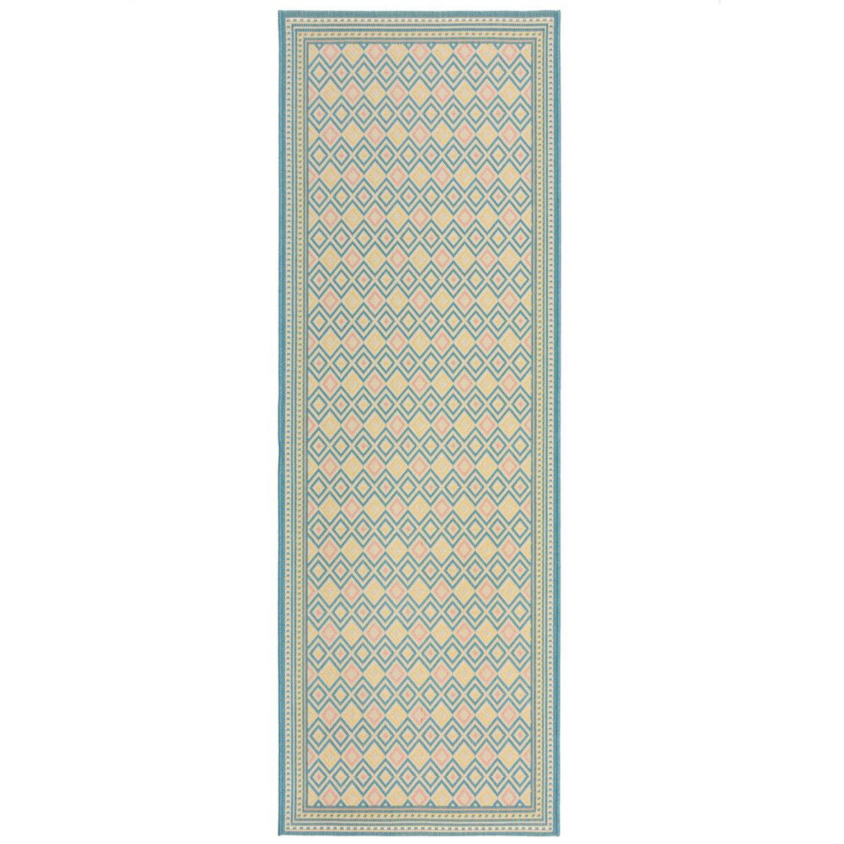 OUTDOOR-TEPPICH Pastell-Streifen, sommertauglich, eisfarben RAVENGLASS, Pastellfarben 80x230 cm - Pastellblau, Textil (80/230cm) - KADIMA DESIGN