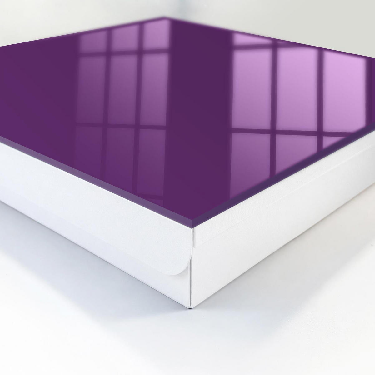 SCHLÜSSELBOX Weiß 30x30 cm – Türöffnung nach rechts - Kräftiges Lila - Lila, Metall (30/30/5cm) - TULUP