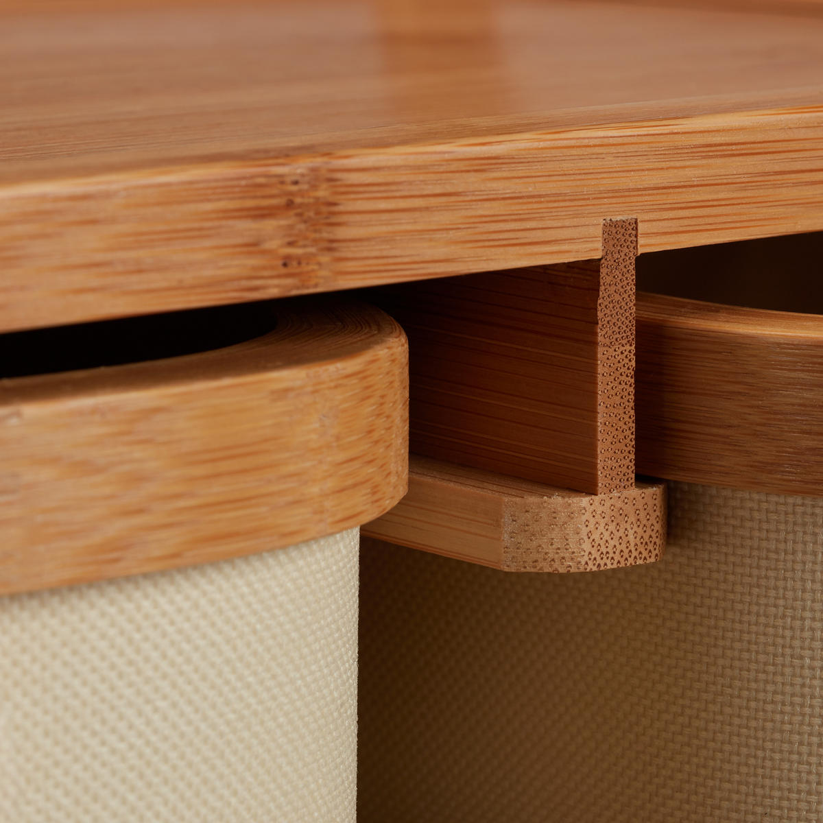MINI-KOMMODE - Hellbraun, Holz/Textil (34/19/23cm) - Relaxdays