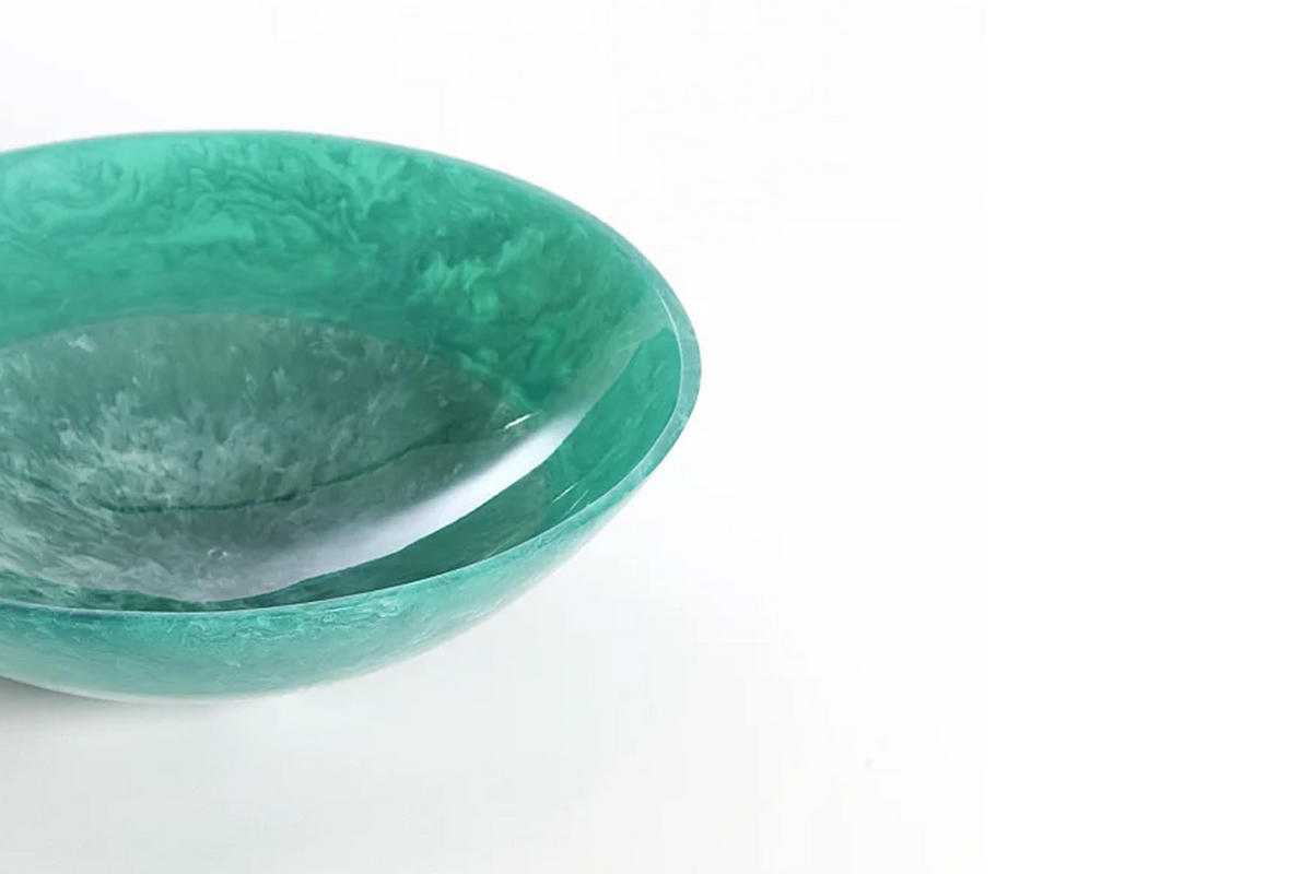 DEKOSCHALE BINANGA Ø26x7,5 cm, Kunststoff, Pertol - Petrol, Kunststoff (26/7.5cm) - Light & Living