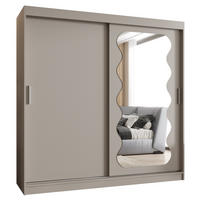 SCHWEBETÜRENSCHRANK 200/200/62 2-türig - Kaschmir/Silberfarben, Holz (200/200/62cm) - MÖBEL KRYSPOL