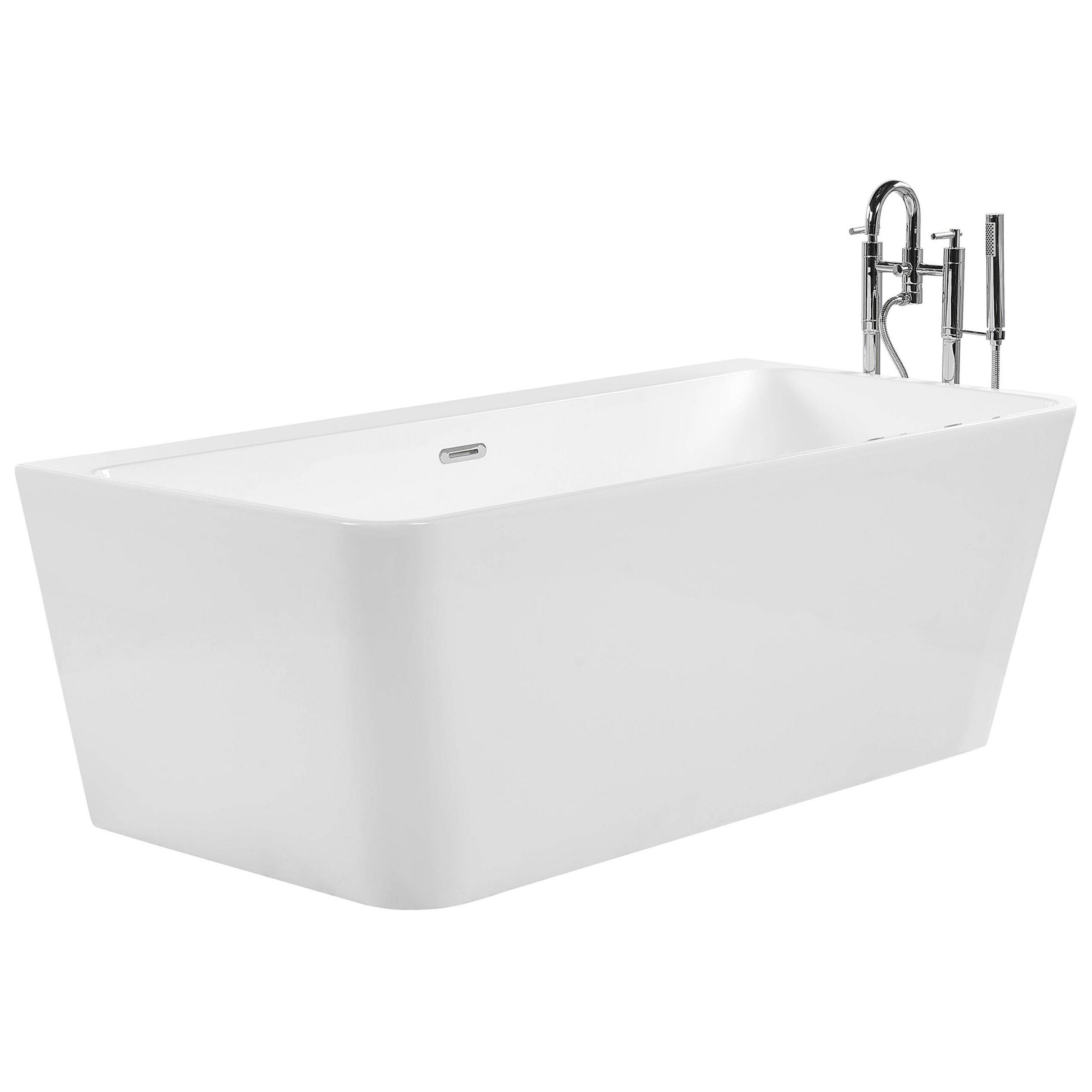 BADEWANNE 80x170x60 cm weiß Hassel - Weiß, Kunststoff (80/60/170cm) - Beliani