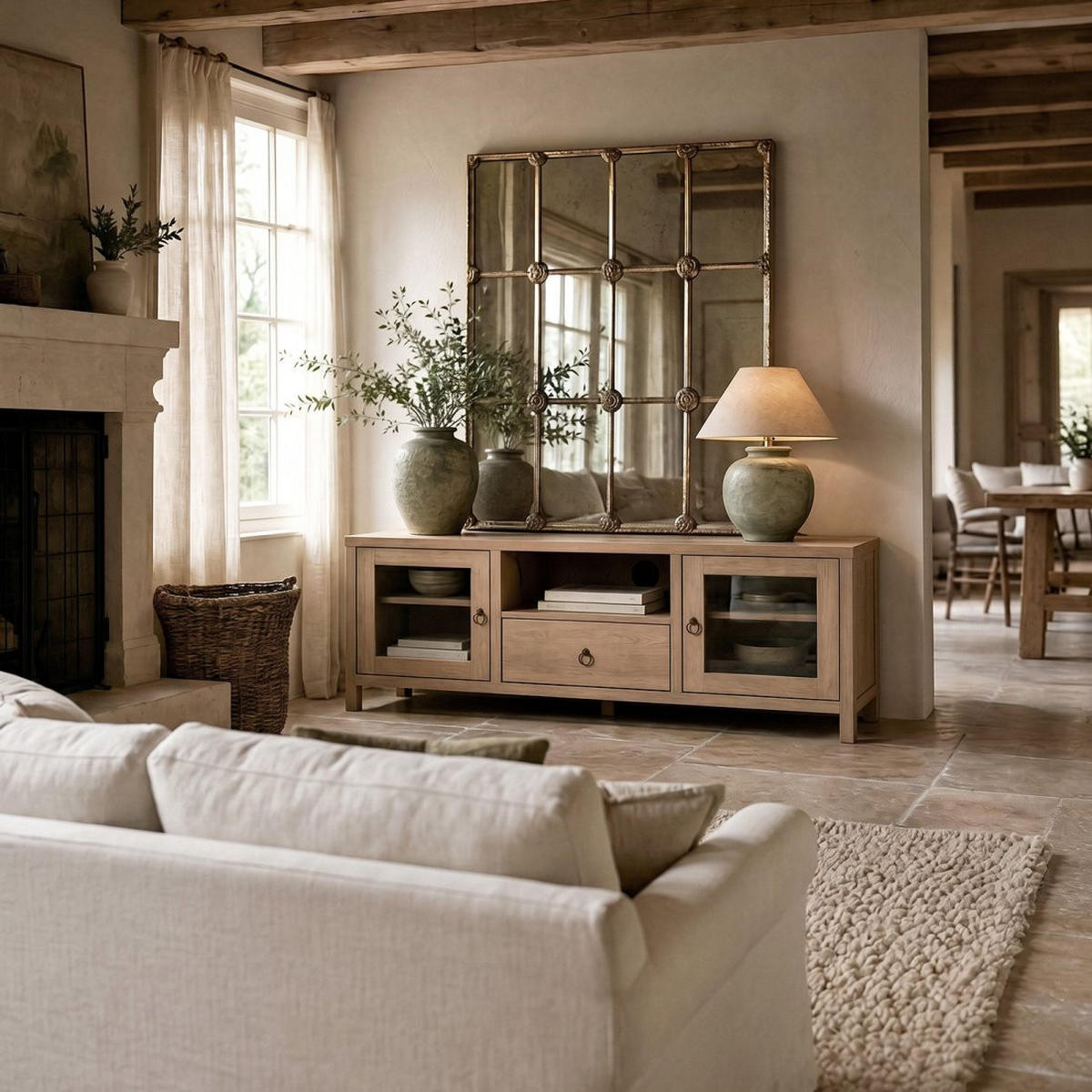 TV-ELEMENT Livorno Natürlich 160 cm x 60 cm - Naturfarben, Holzwerkstoff (160/60/40cm) - Klast Home