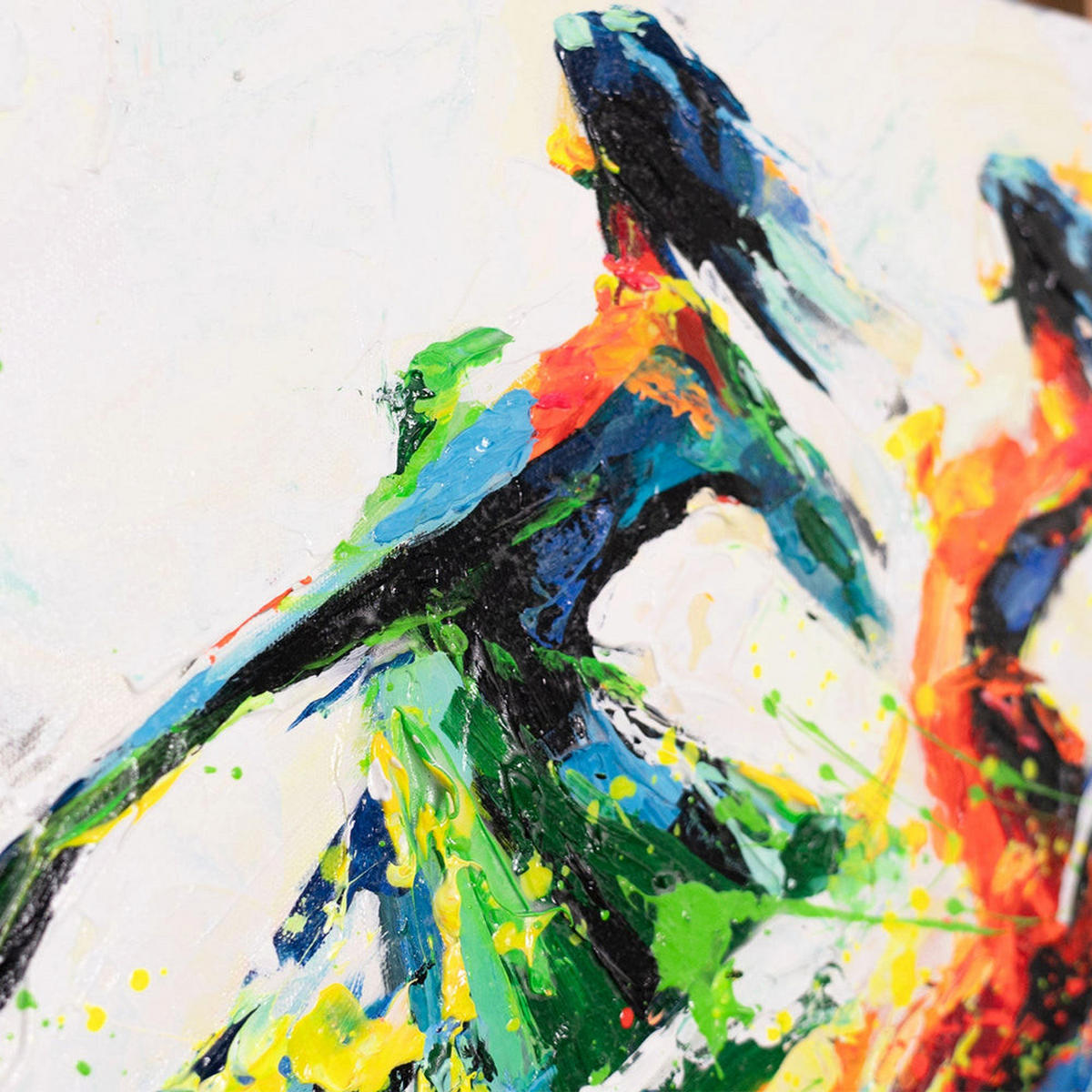 GEMÄLDE Farbenfrohe Anmut auf Keilrahmen 115x50 cm - Multicolor, Holz (115/50cm) - YS-art gallery