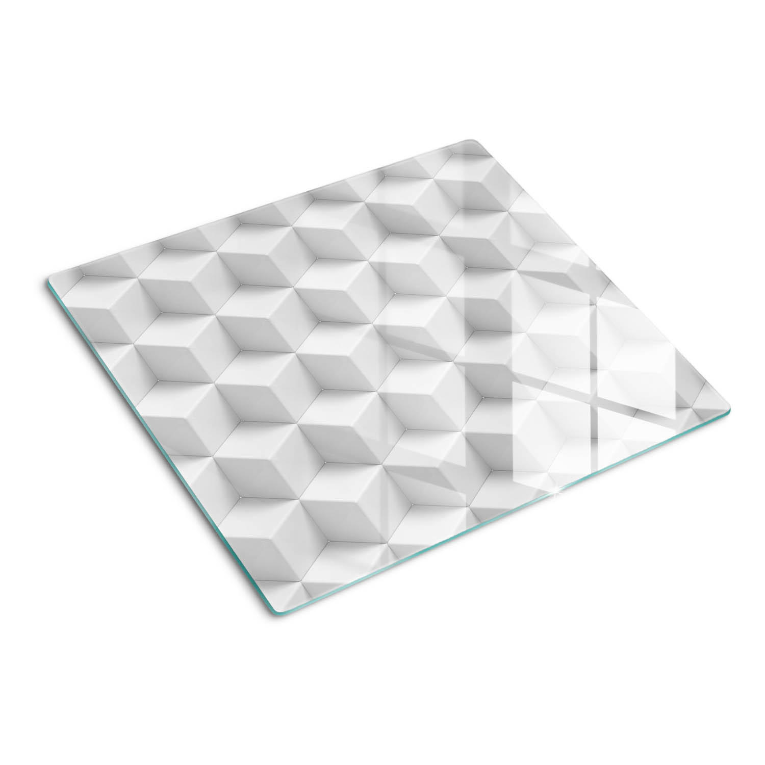 GLASPLATTE 60x52 cm 3D - Weiß, Glas (60/0.4/52cm) - TULUP
