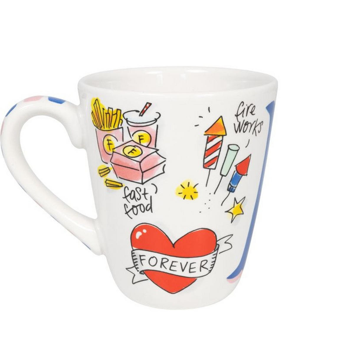 BECHER Love Letter F in Bunt - 350 ml - Multicolor, Keramik (0.35L) - Blond Amsterdam
