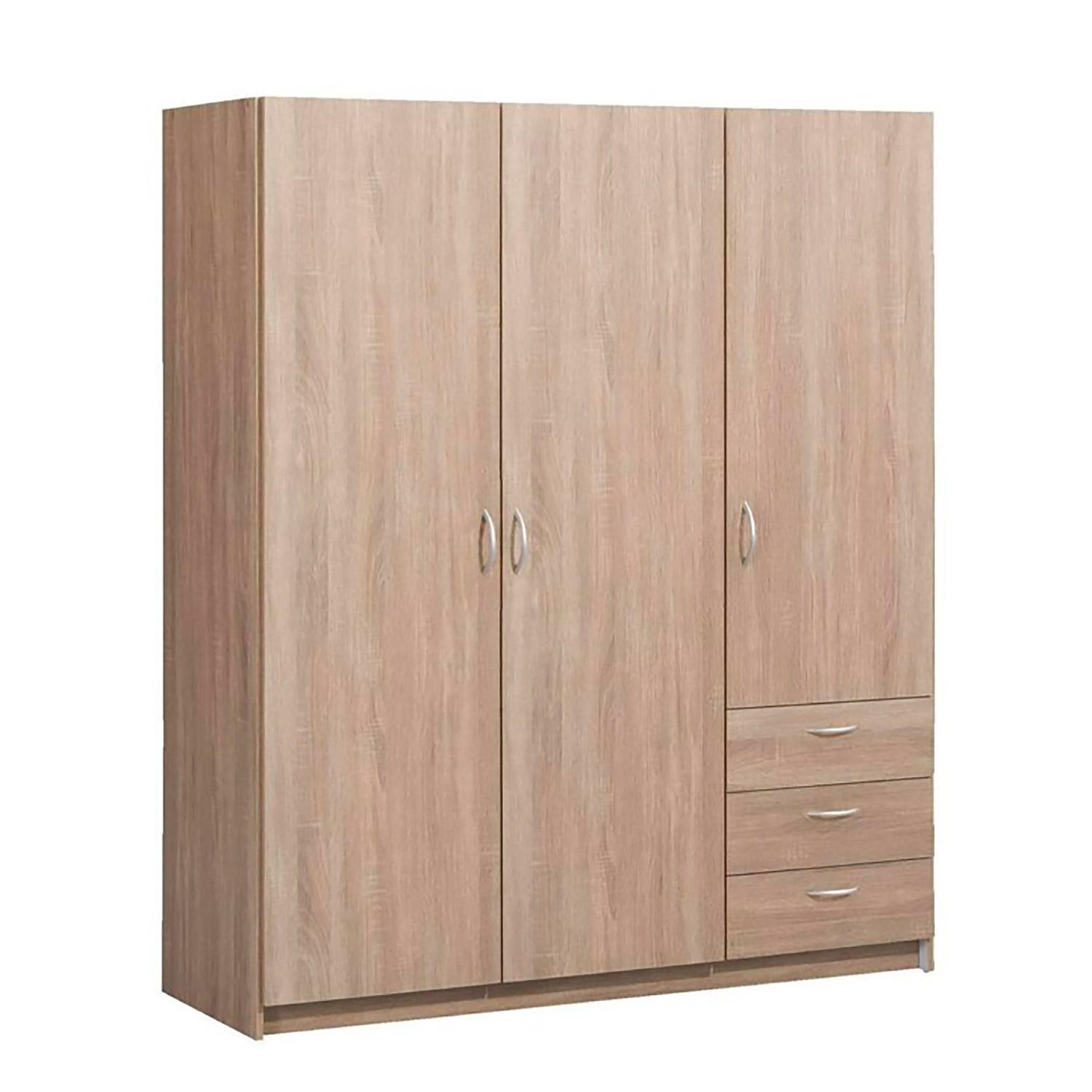 DREHTÜRENSCHRANK - Eichefarben/Silberfarben, Holzwerkstoff/Metall (146/175/50cm) - home24