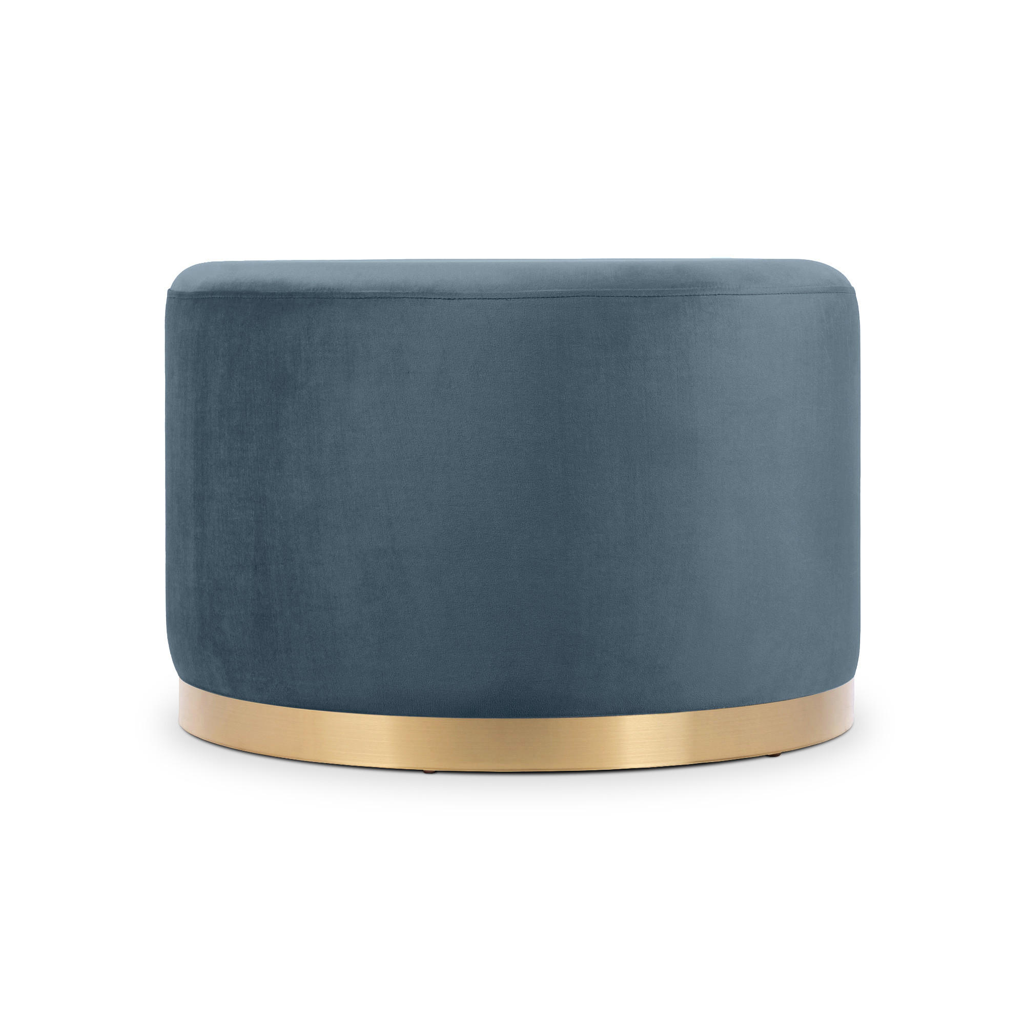 SITZPUFF Charlotte II aus Samt in Celadonblau und goldfarbenem Metall - Hellblau, Holzwerkstoff/Textil (60/40/60cm) - Sicaan