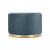 SITZPUFF Charlotte II aus Samt in Celadonblau und goldfarbenem Metall - Hellblau, Holzwerkstoff/Textil (60/40/60cm) - Sicaan