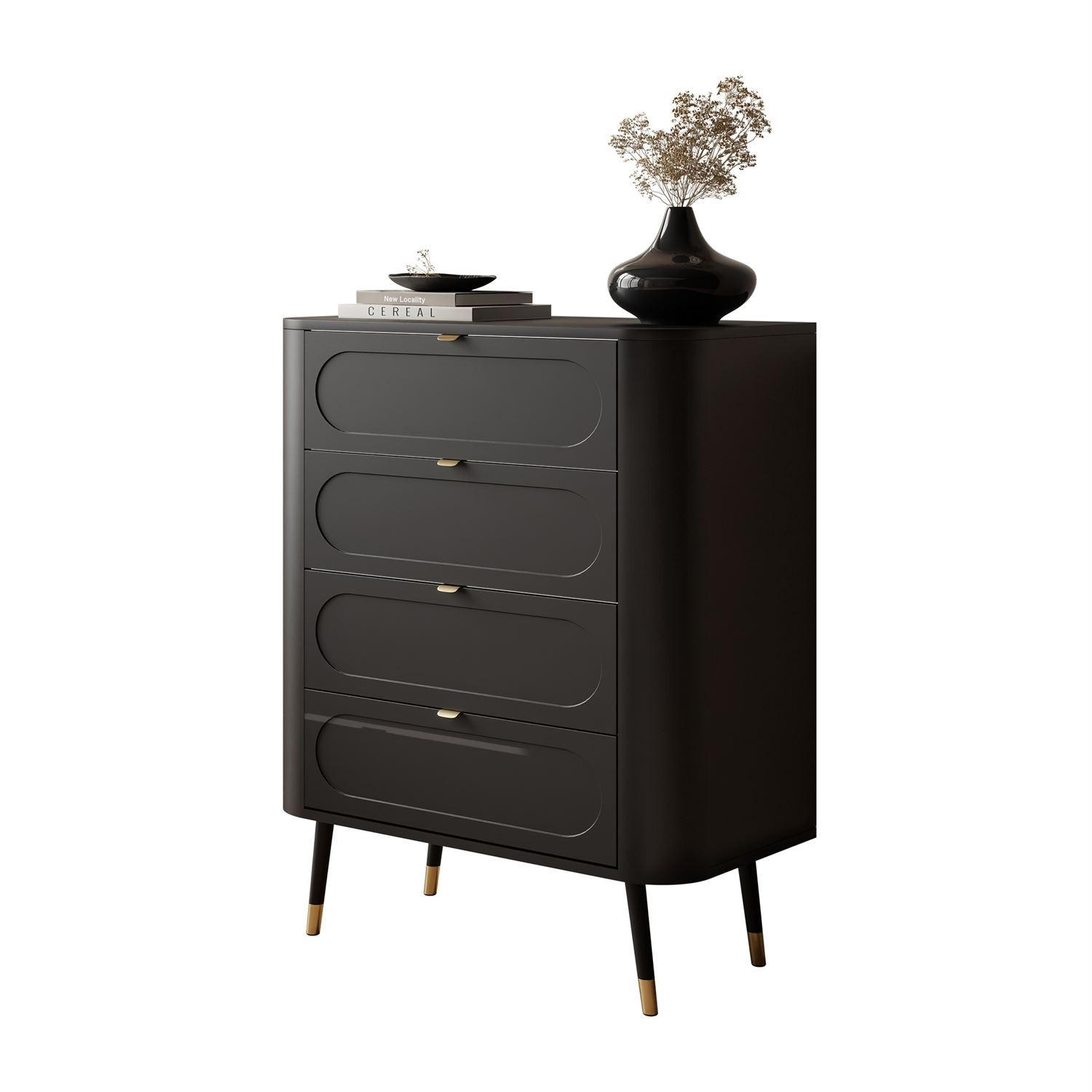Lookway Schlafzimmerkommode Schwarz 78x98x40 cm