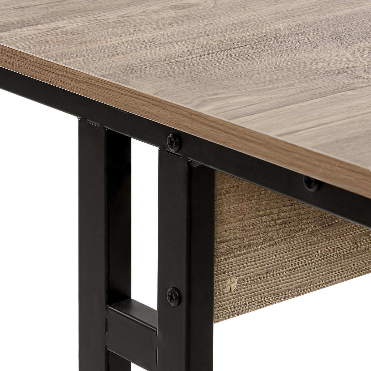 SCHREIBTISCH dunkler Holzfarbton 120/48/76 cm Creek - Dunkelgrau, Holzwerkstoff (48/120/76cm) - Beliani