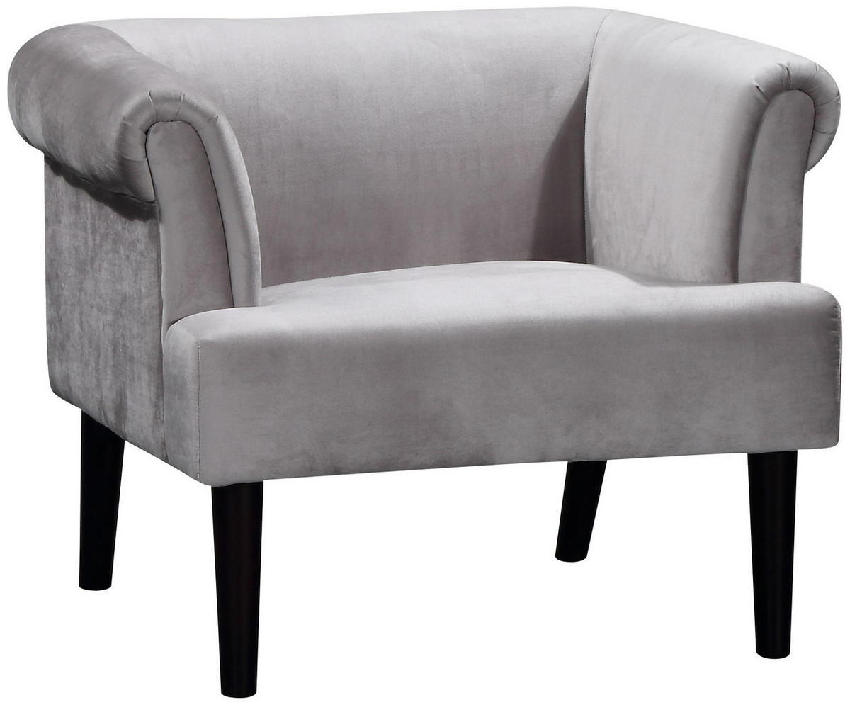 SESSEL Charlie Samt Grau - Grau, Textil (86/70/74cm) - ATLANTIC home collection