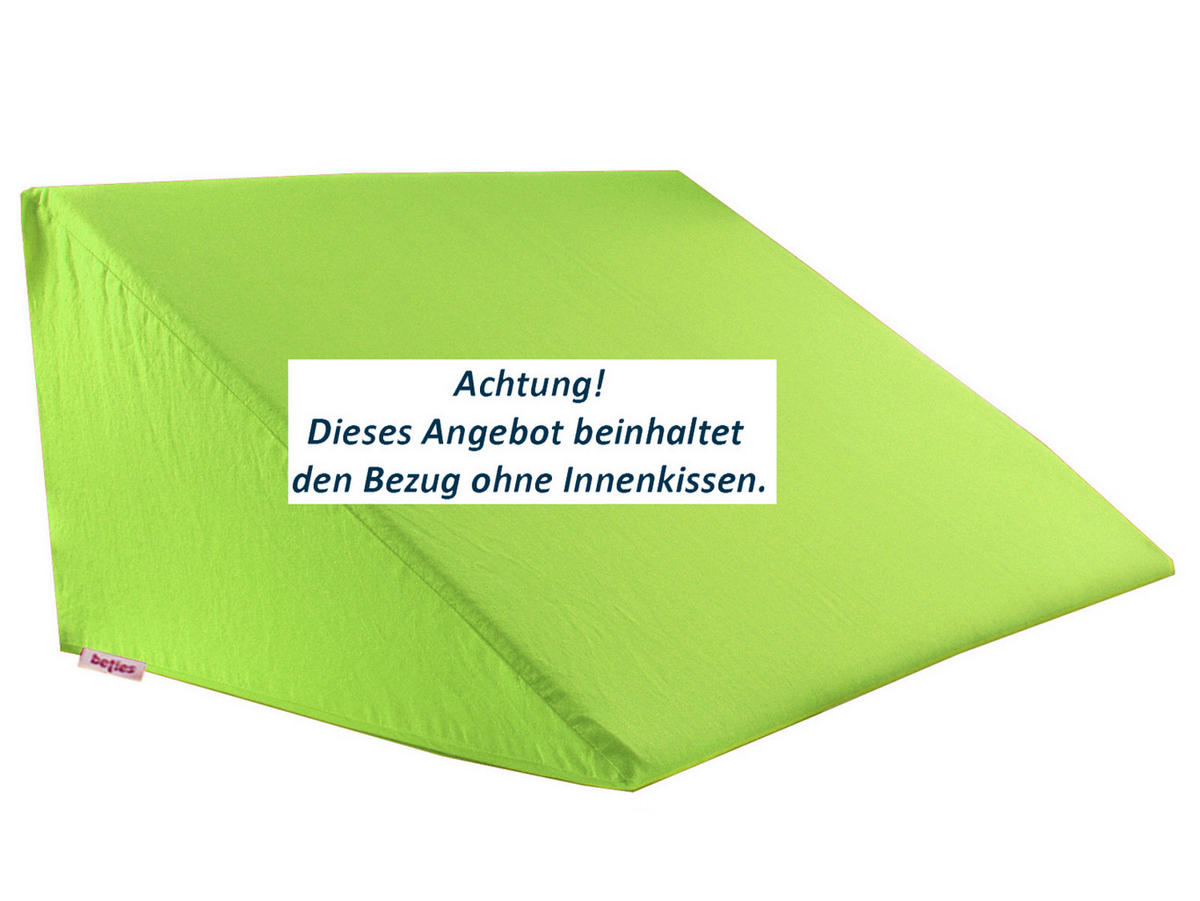KEILKISSENBEZUG Basic 100% Baumwolle apfelgrün 62/49/30 cm - Grün, Textil (62/49cm) - beties Heimtextil