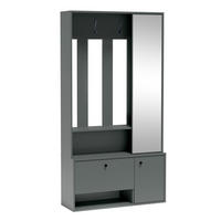 GARDEROBENSCHRANK Tokessa Stone Green 100/191/33 cm - Modern mit Spiegel und Schuhschrank - Grün, Holzwerkstoff/Kunststoff (100/191/33cm) - AX Living
