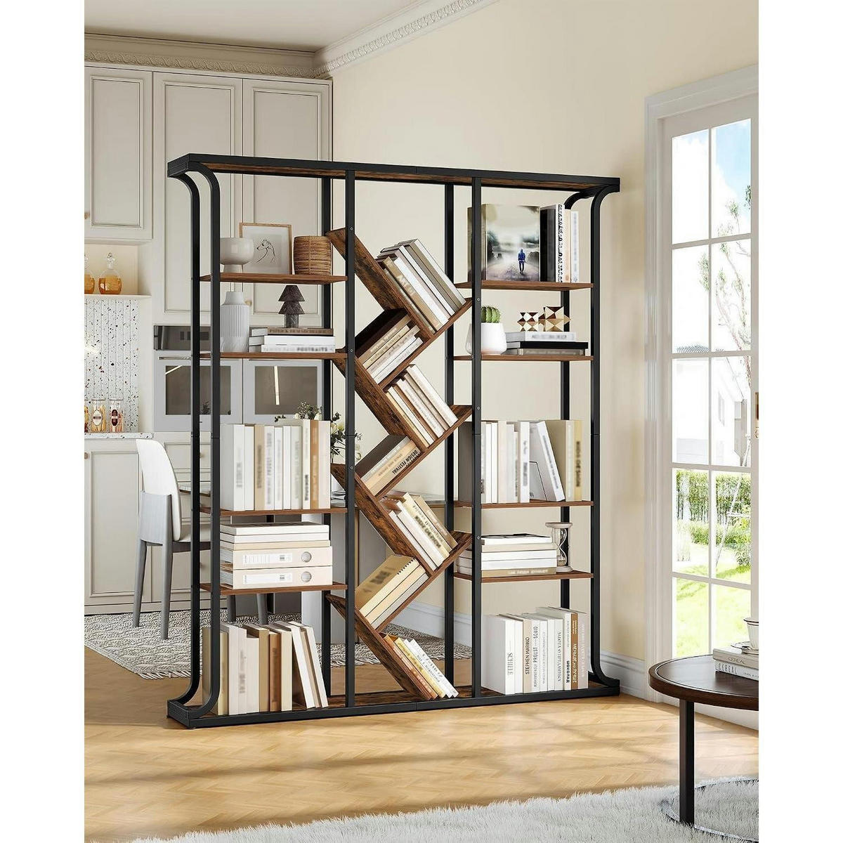 BÜCHERREGAL Baumform Vintage Braun-Schwarz 24 x 156 x 180 cm - Braun, Metall (156/180/24cm)