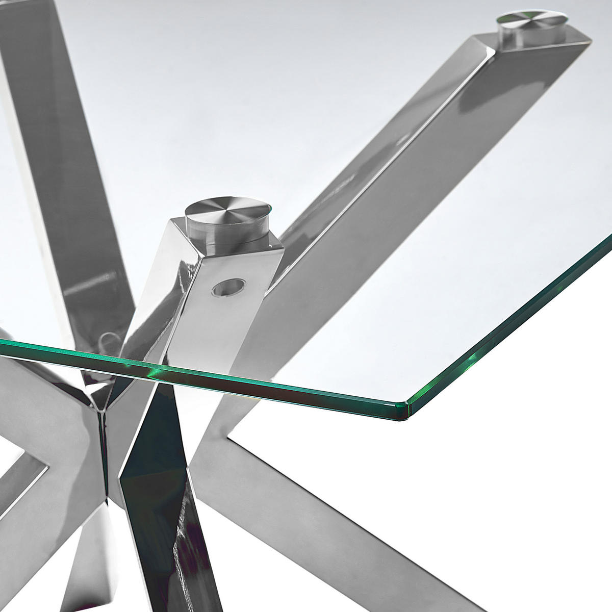 COUCHTISCH Glas Silber quadratisch 70/70 cm Starlight - Transparent/Silberfarben, Glas (70/70/44cm) - Beliani