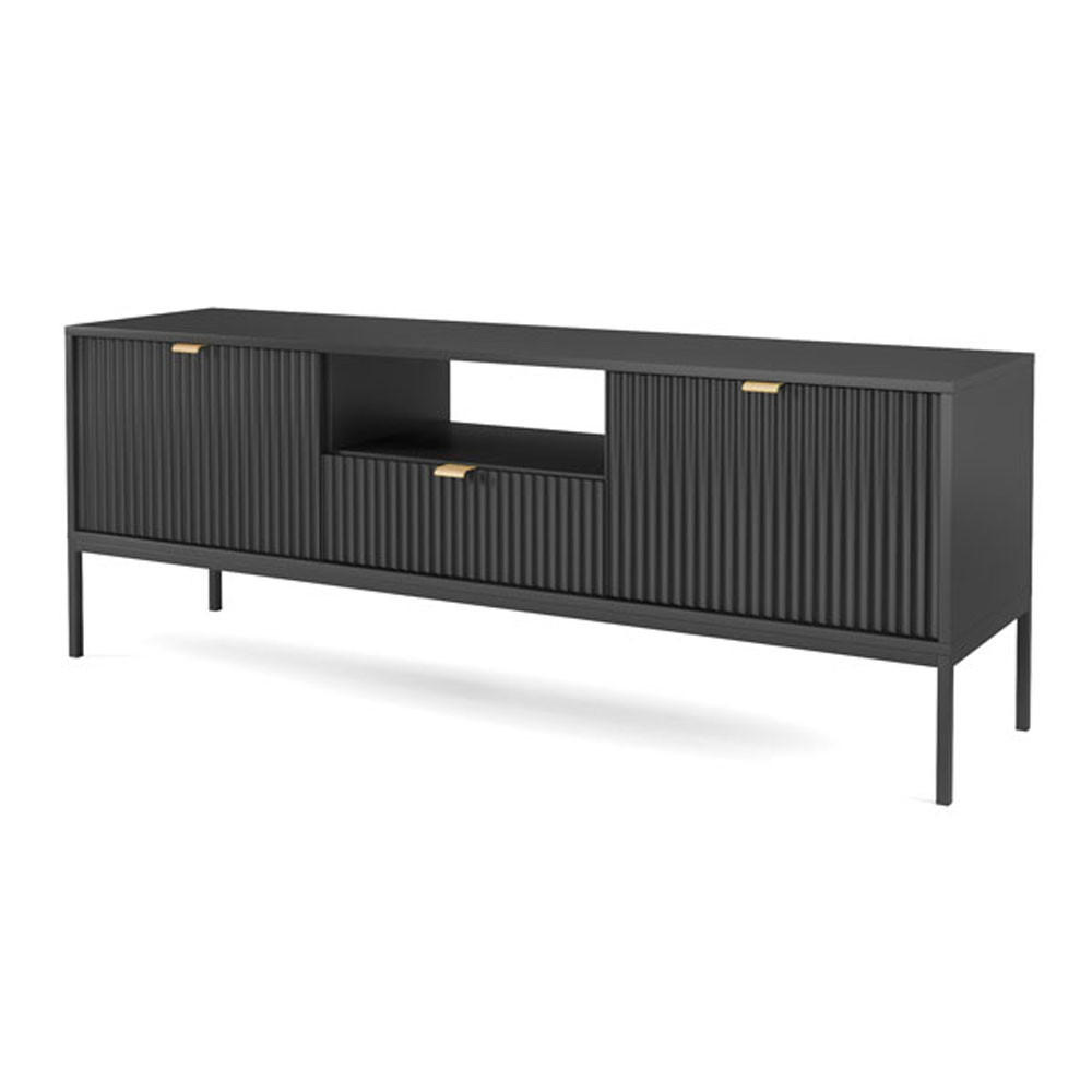 Feldmann-Wohnen Lowboard Schwarz 154x56x39 cm
