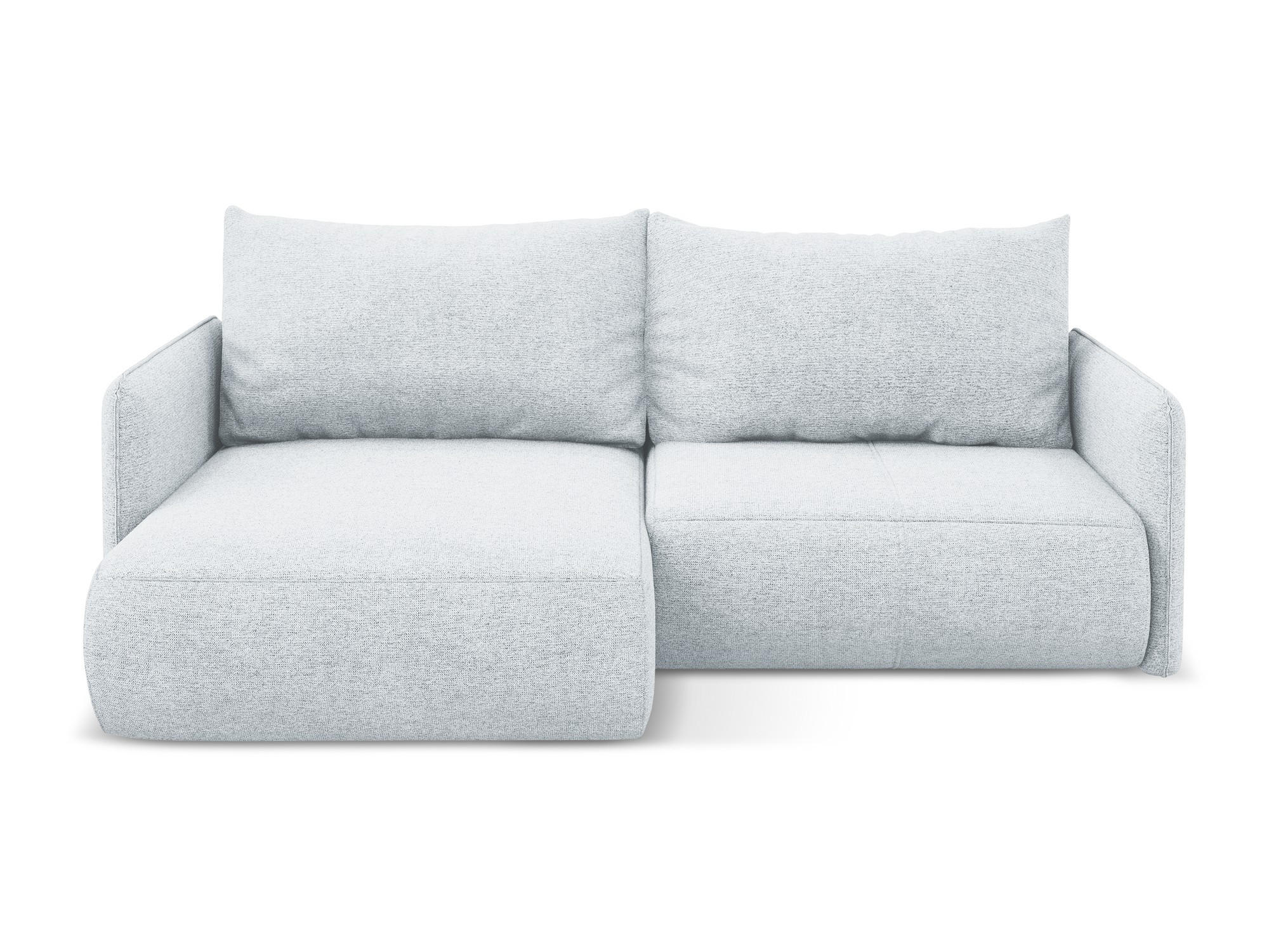 ECKSOFA mit Schlaffunktion Chenille Stoff Blau - Blau/Schwarz, Kunststoff/Textil (148/207cm) - Makamii