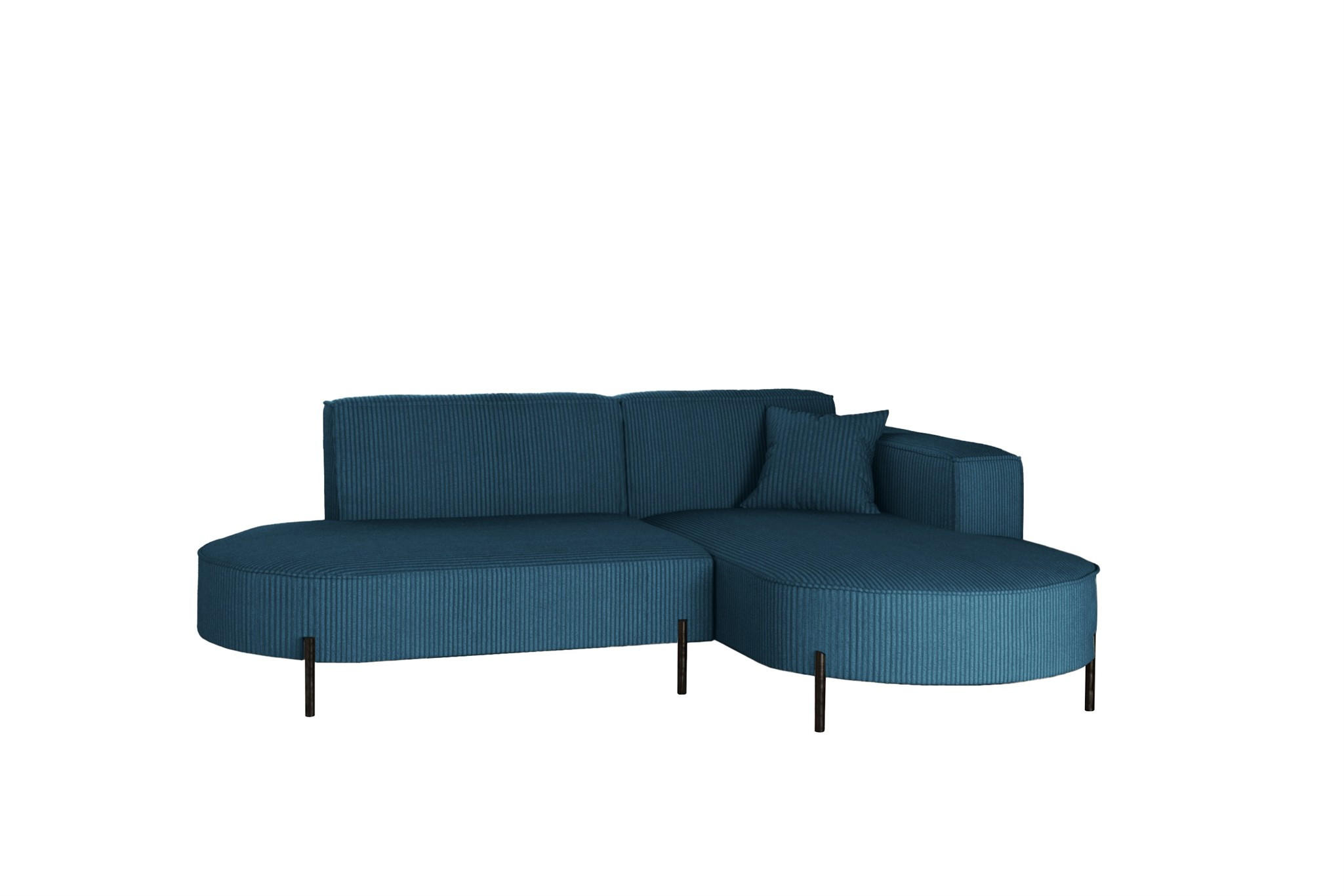 ECKSOFA Valencia Xs - Blau, Holzwerkstoff/Textil (236/165cm) - Fun Möbel