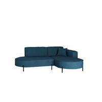 ECKSOFA Valencia Xs - Blau, Holzwerkstoff/Textil (236/165cm) - Fun Möbel