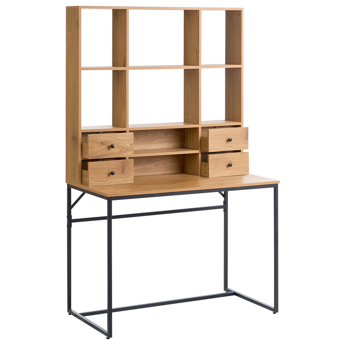 BIROU maro deschis 105/60 cm cu compartimente cu sertare Tavra - maro deschis, compozit lemnos (60/105/173cm) - Beliani