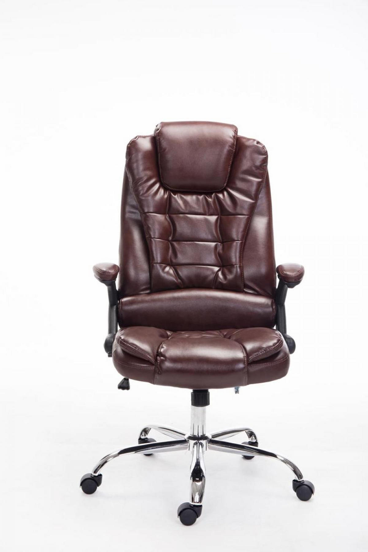 CHEFSESSEL Lederlook bordeauxrot - Chromfarben/Bordeaux, Textil/Metall (69.5/113/78cm) - CLP