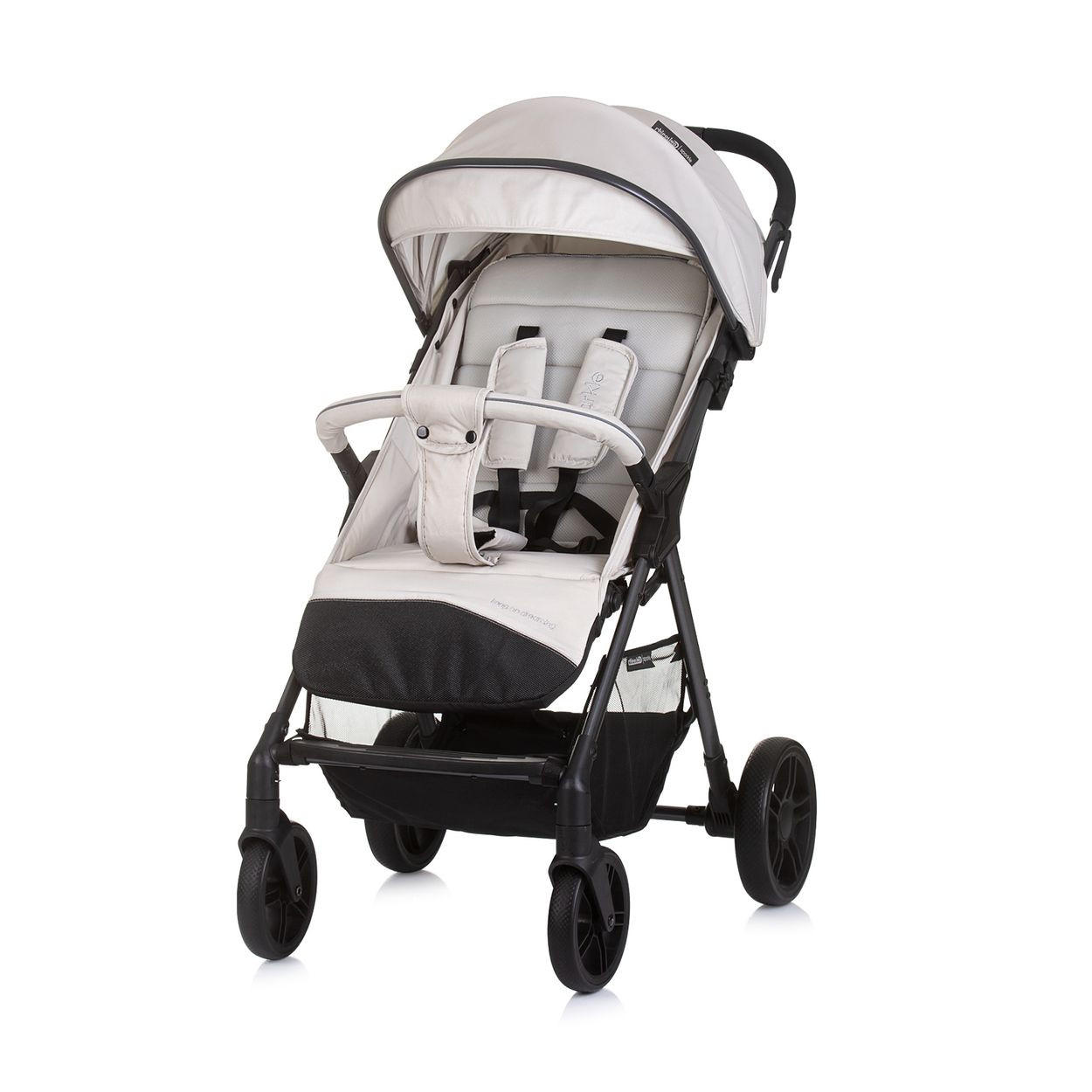 BUGGY Sparkle beige-weiß faltbar, Gurt am Griff, verstellbar - Creme, Metall (84/55/97cm) - Chipolino