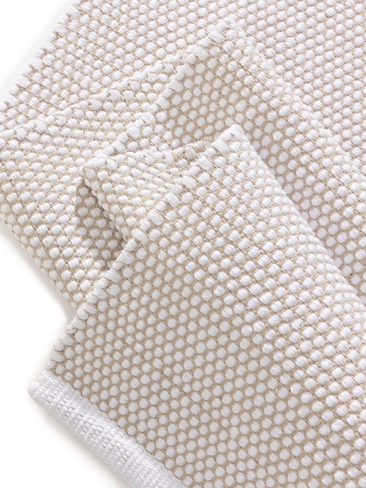 BAUMWOLLLÄUFER Ron handgewebt 80x250 cm - Weiß, Naturmaterialien/Textil (80/250cm) - benuta