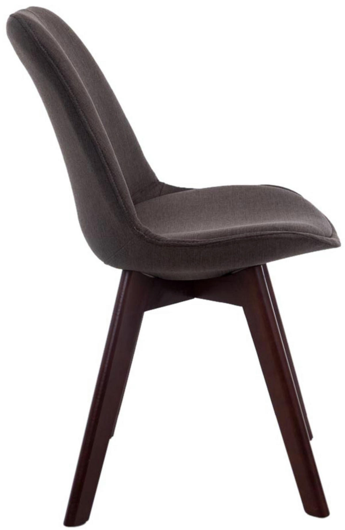 STUHL 4er Set Stoff dunkelgrau - Dunkelgrau/Walnussfarben, Holz/Textil (48/84/55cm) - CLP