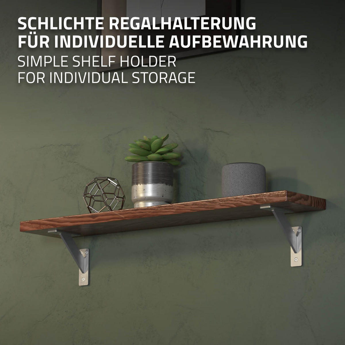 REGALTRÄGER 2er Set - Silberfarben, Metall (12/3/12cm) - ML-DESIGN