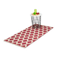 LÄUFER - Beige/Rot, Textil (70/140cm) - Relaxdays
