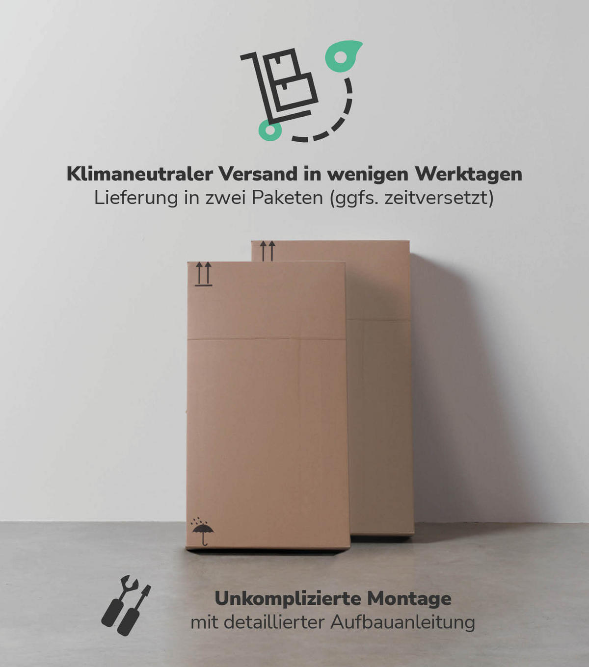 ECKSCHRANK Der Lange - Anthrazit/Schwarz, Holzwerkstoff (64/180/64cm) - Mokebo