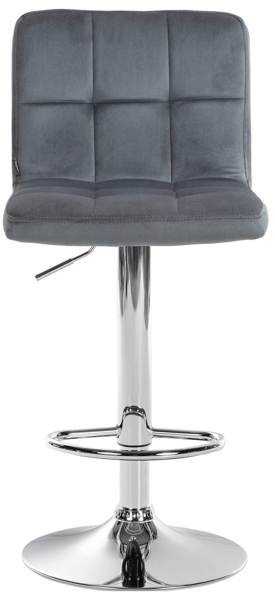 BARHOCKER BRISBAN Dunkelgrau Samt Chrom - Dunkelgrau, Textil/Metall (46/94/47cm) - DELUKE