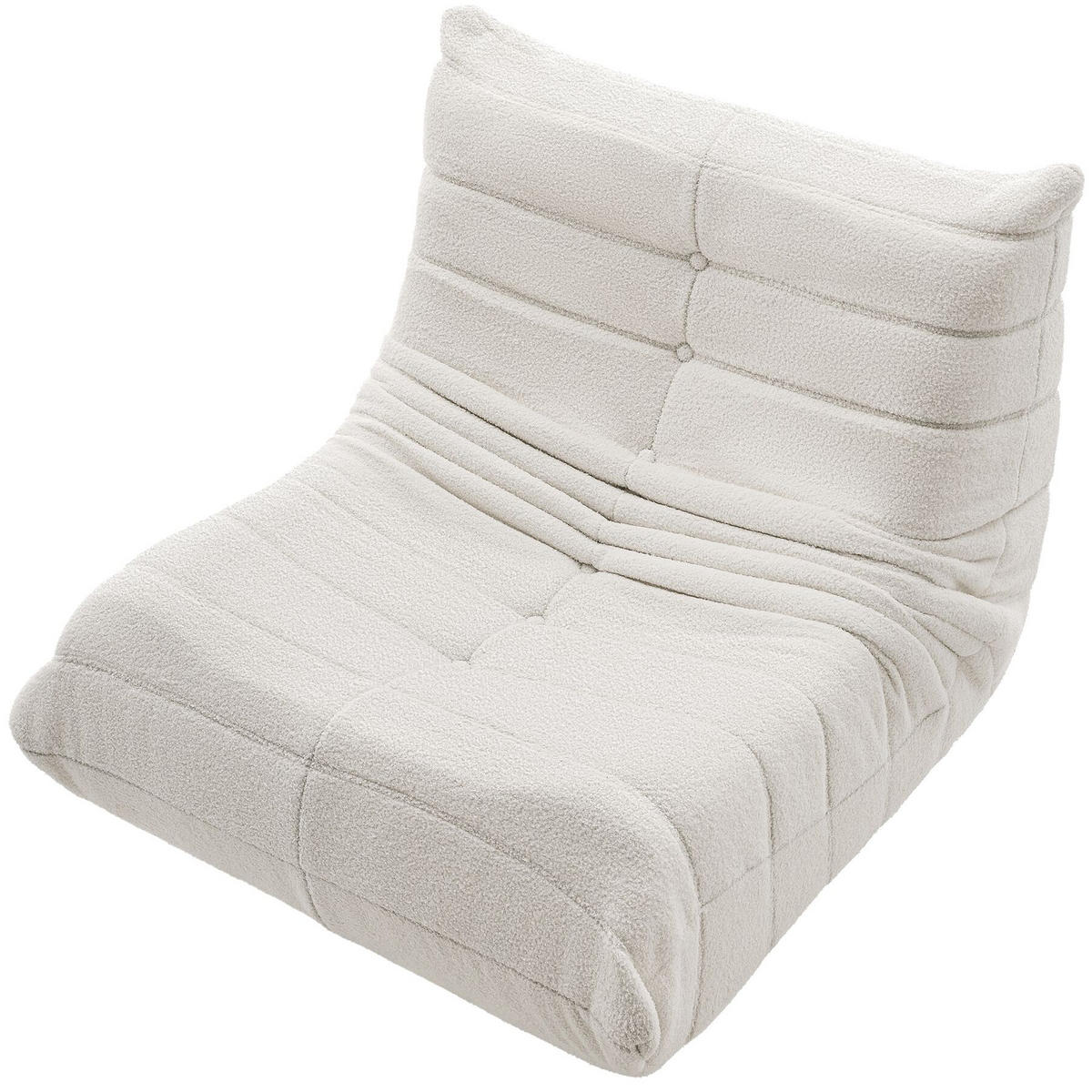 RELAXSESSEL Logo, 95 x 100 x 75 cm, Bouclé creme - Creme, Textil (95/75/100cm) - tectake