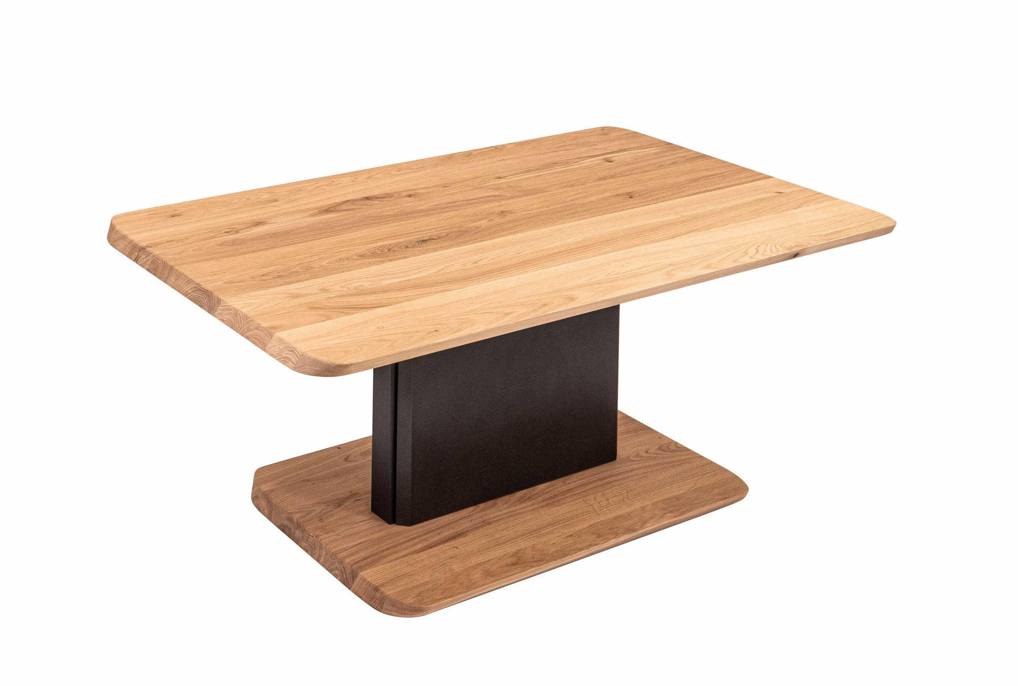 COUCHTISCH höhenverstellbar Clo 100x48x65 Massivholz Schwarz/Wildeiche - Wildeiche/Schwarz, Holz (100/65/65cm) - 58aufmkessel