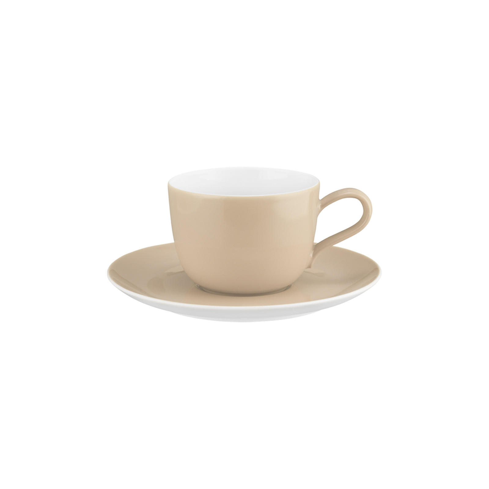 KAFFEETASSE MIT UNTERTASSE Liberty Pure Colors Dusty Beige 260 ml - Beige, Keramik (0.26L) - Seltmann Weiden