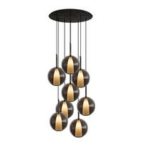 GALERIELEUCHTE Belluna 8-flammig Rauch Ø 24cm - Anthrazit, Glas (24/24/45cm) - s.luce
