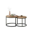 COUCHTISCH Set 50/70,5 cm mit 2 runden Tischen in Eiche - Naturfarben, Holzwerkstoff (70.5/70.5/50cm) - OKWISH