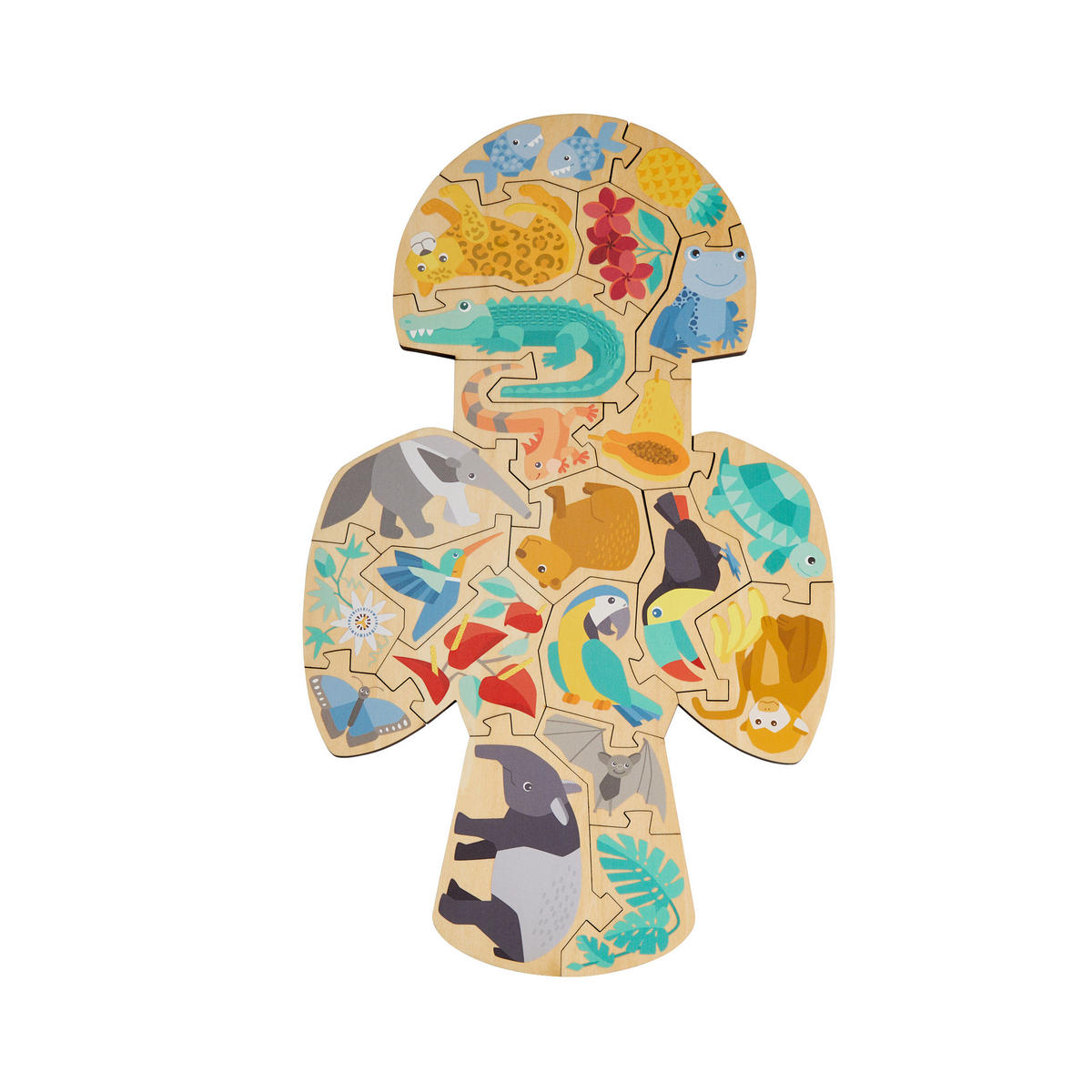 HOLZPUZZLE 2in1 Papagei, ab 4 Jahre - Multicolor, Naturmaterialien (15.5/5/23.5cm) - Haba