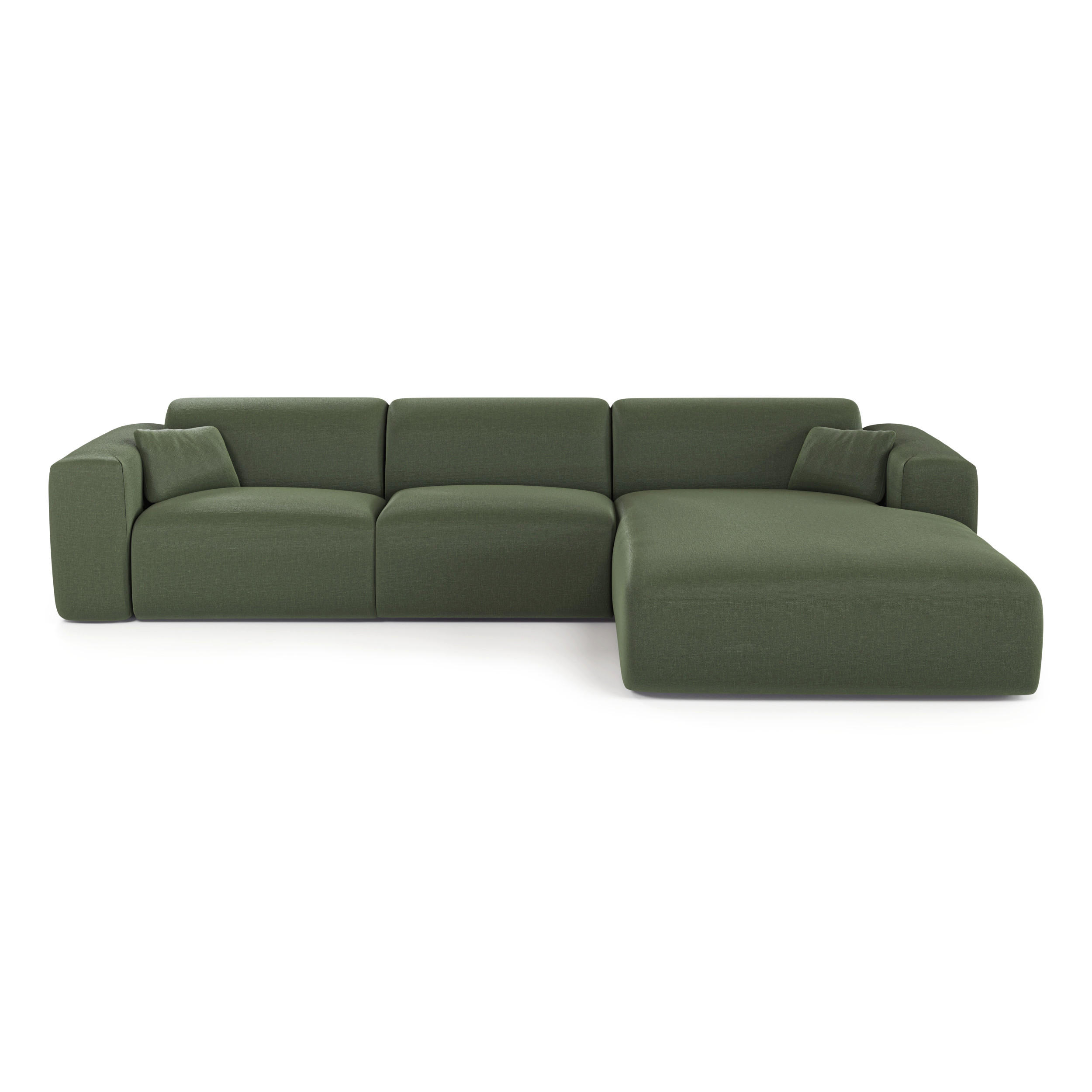 ECKSOFA RECHTS SCHLAFSOFA Rastergewebe Olivgrün 280cm - Olivgrün, Textil (280/165cm) - Sia Home