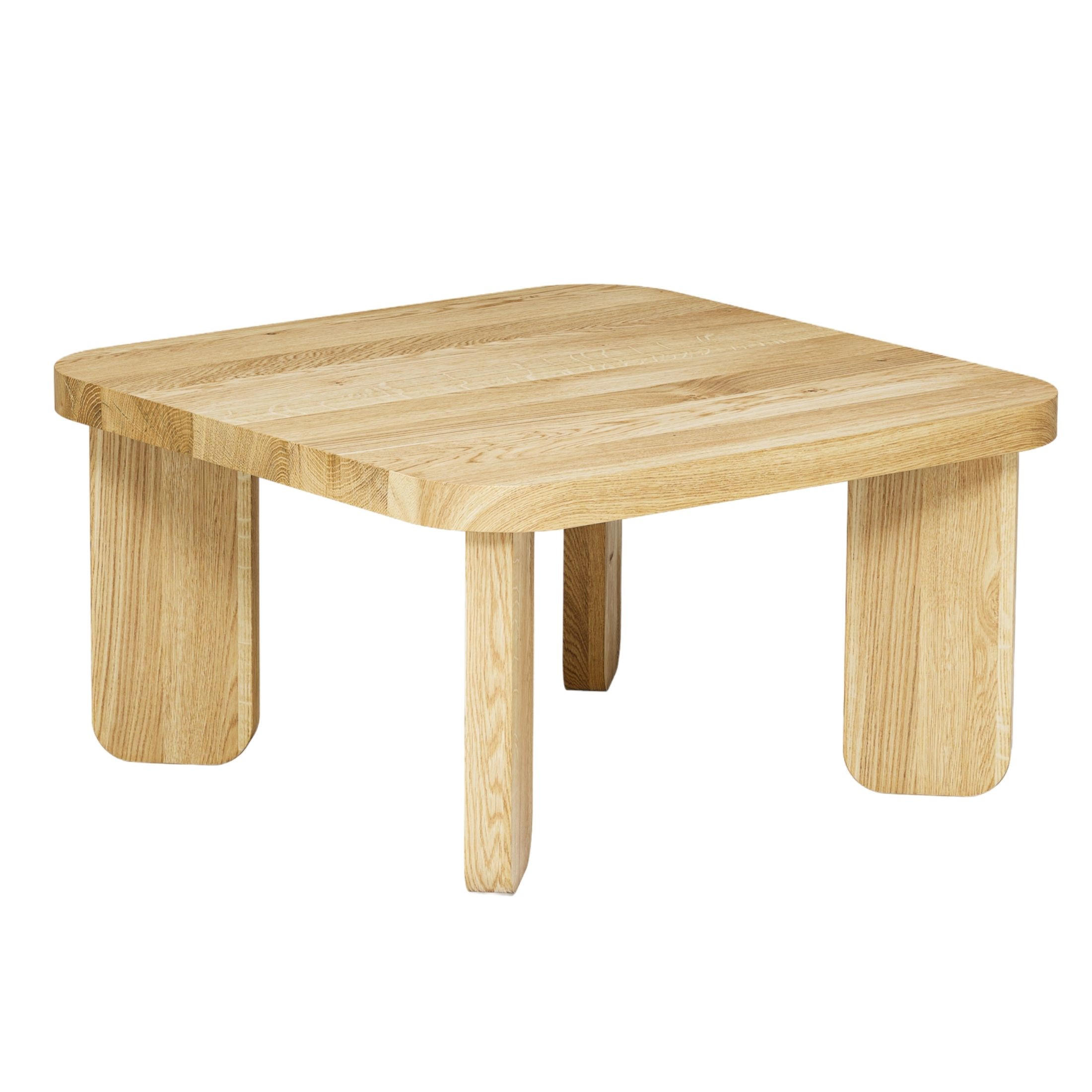 COUCHTISCH Eichenholz vollmassiv quadratisch Naturbelassenen 50/50/37 - Naturfarben, Holz (50/50/37cm)