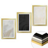 WANDBILDER 3er Set - 20x30 cm Goldrahmen - Strukturen schattieren Minimalismus - Goldfarben, Kunststoff (20/30cm) - ArtPrintCave