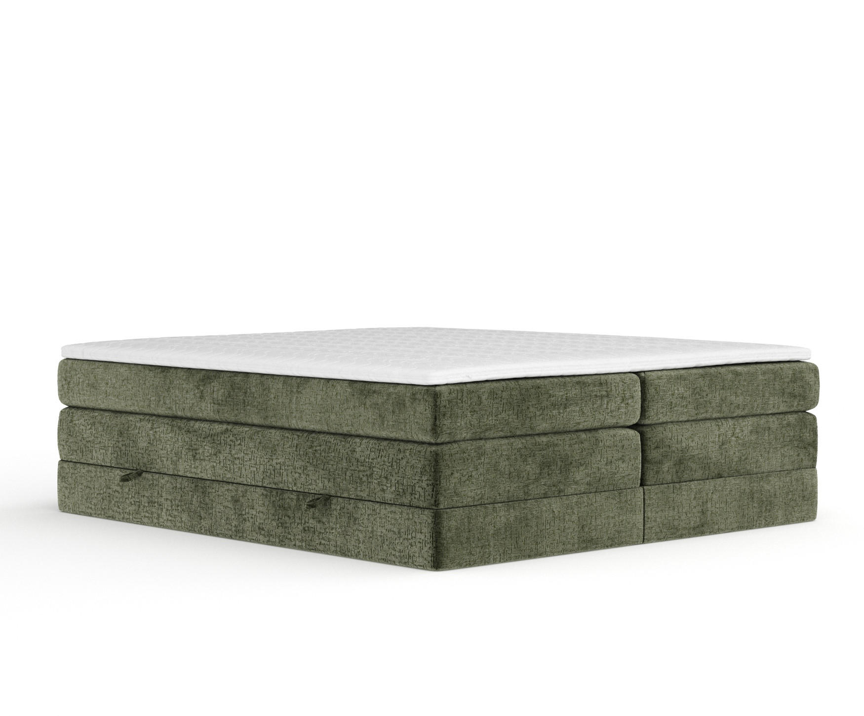 BOXSPRINGBETT Juniper Olivenfarbe 140/200 cm - Schwarz/Olivgrün, Holz/Holzwerkstoff (140/200cm) - Maison de Reve