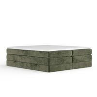 BOXSPRINGBETT Juniper Olivenfarbe 200/200 cm - Schwarz/Olivgrün, Holz/Holzwerkstoff (200/200cm) - Maison de Reve