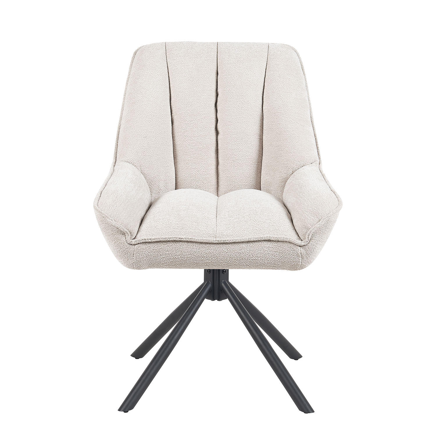 DREHSTUHL Mika-Mira 2er-Set - Creme/Schwarz, Textil/Metall (60/88/68cm) - DUBI Möbel