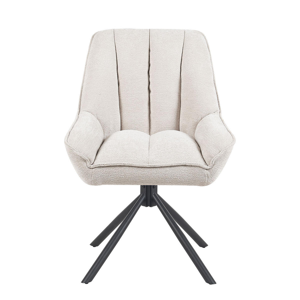 DREHSTUHL Mika-Mira - Creme/Schwarz, Textil/Metall (60/88/68cm) - DUBI Möbel