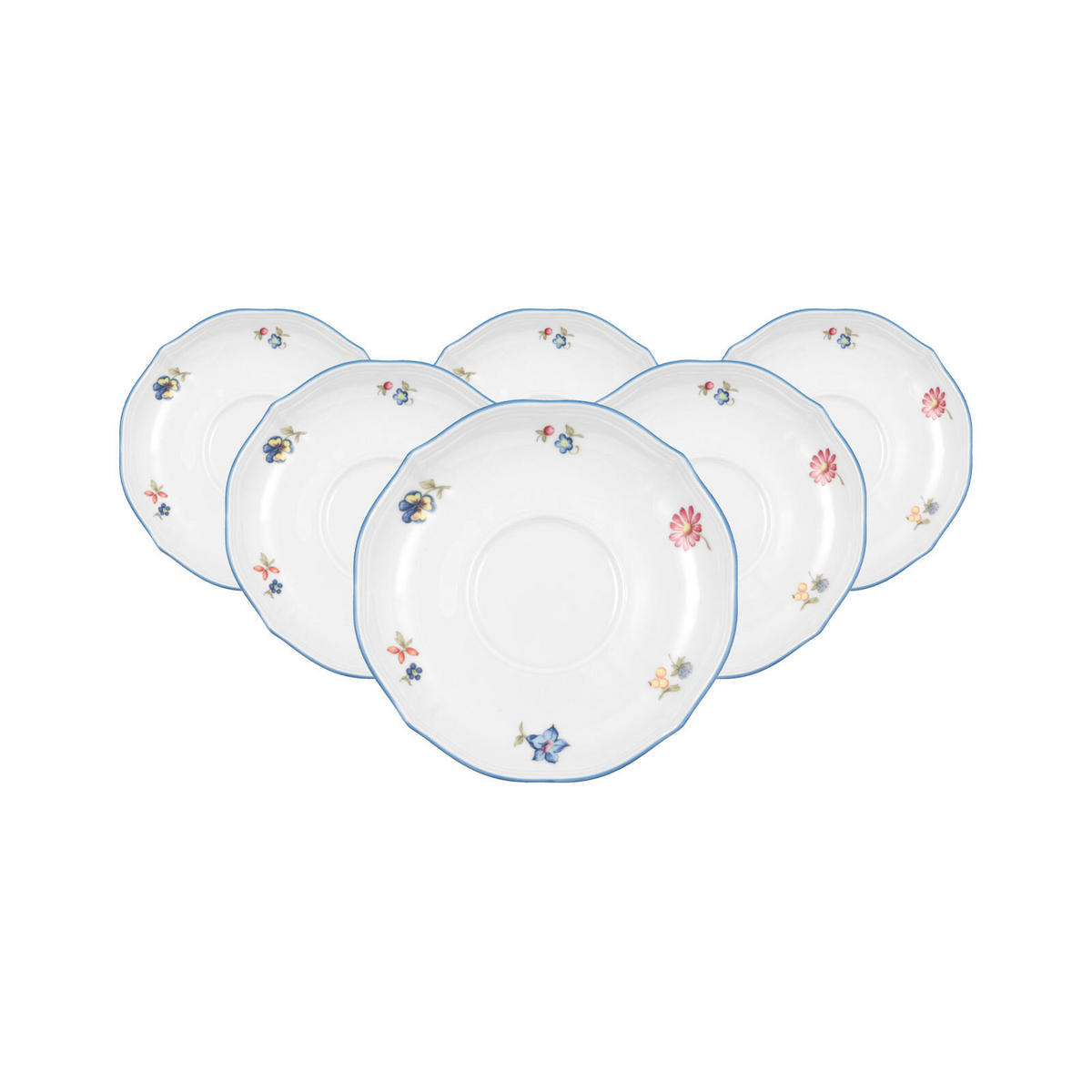 KOMBI-UNTERTASSEN Sonate Nostalgie weiß ø 14,8 cm 6er Set - Weiß, Keramik (14.8cm) - Seltmann Weiden